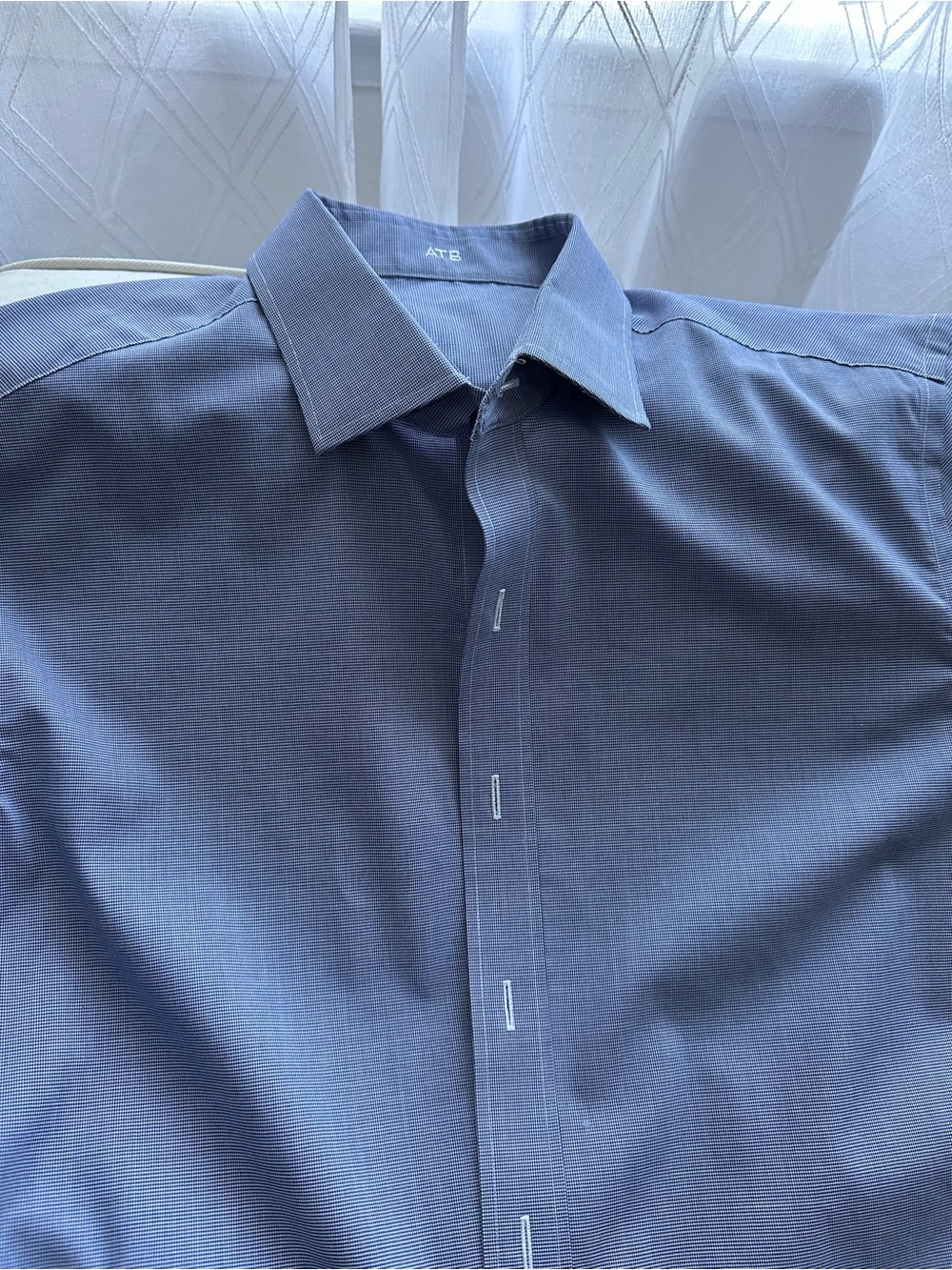 Men's Slate Blue Micro-Texture Dress Shirt